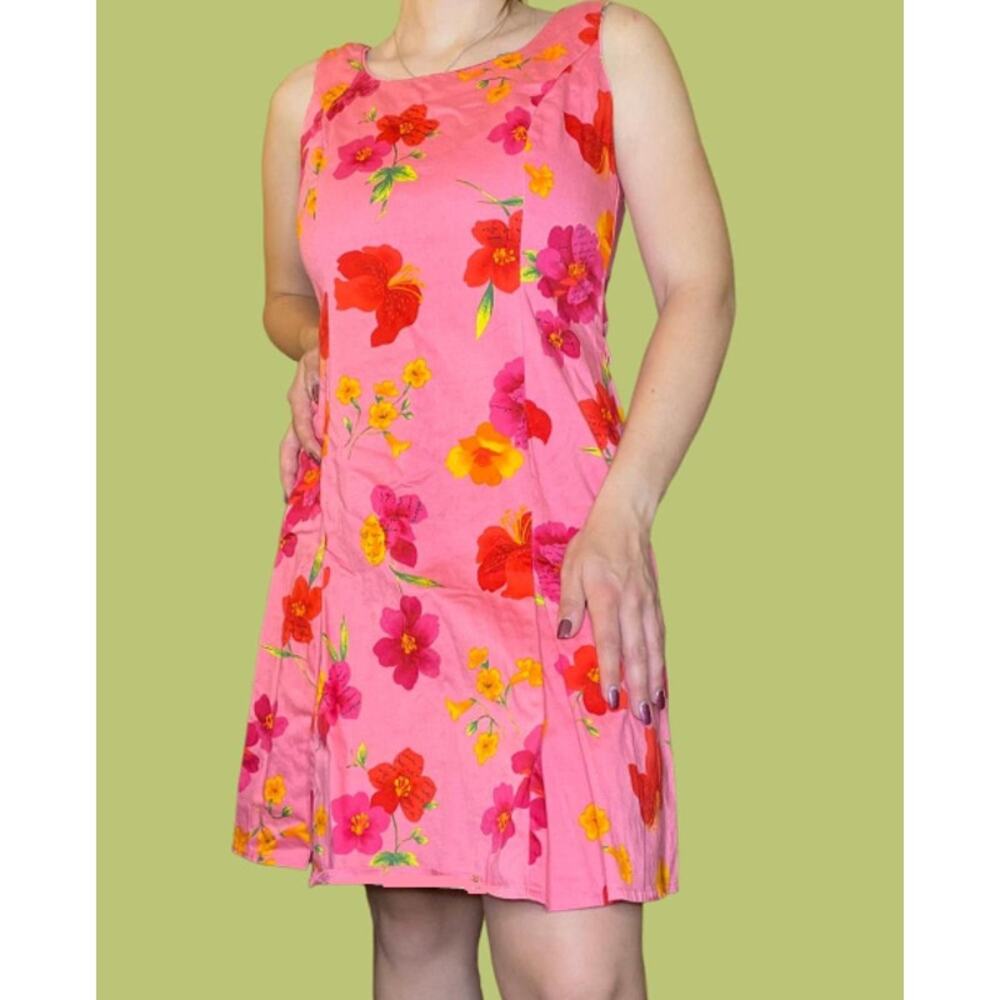 💜 3/$25💜 Love Shack Retro Chic Party DRESS Size 8 Floral Pink Vintage Y2K